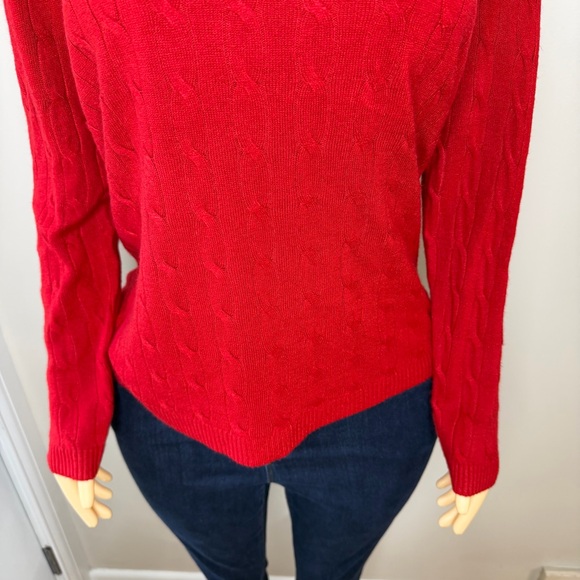 New York & Company Red Crew Neck Cable Knit Sweater XL Soft Cozy Pullover - Picture 3 of 9